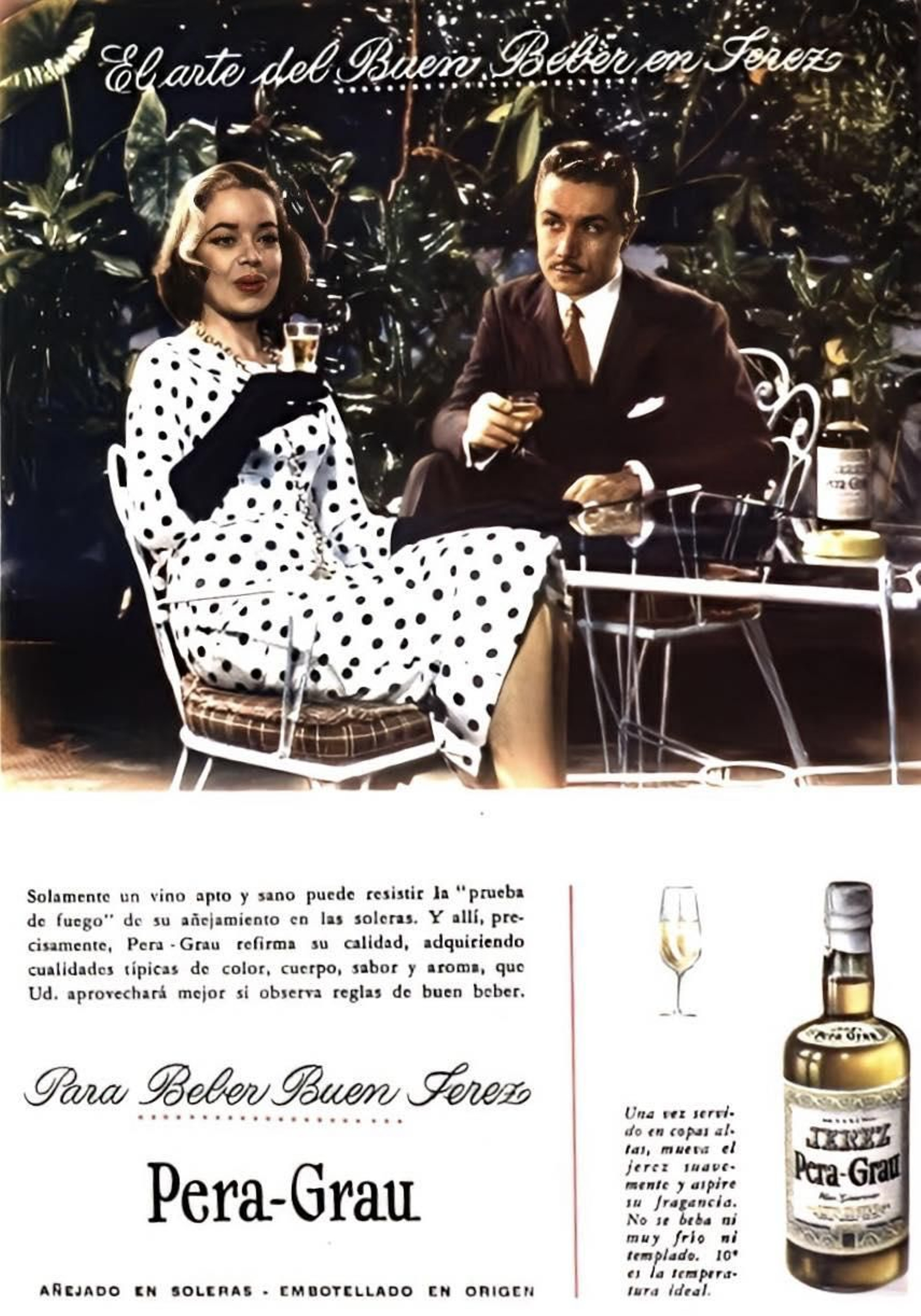 Anuncio del jerez argentino Pera-Grau, años ‘60.