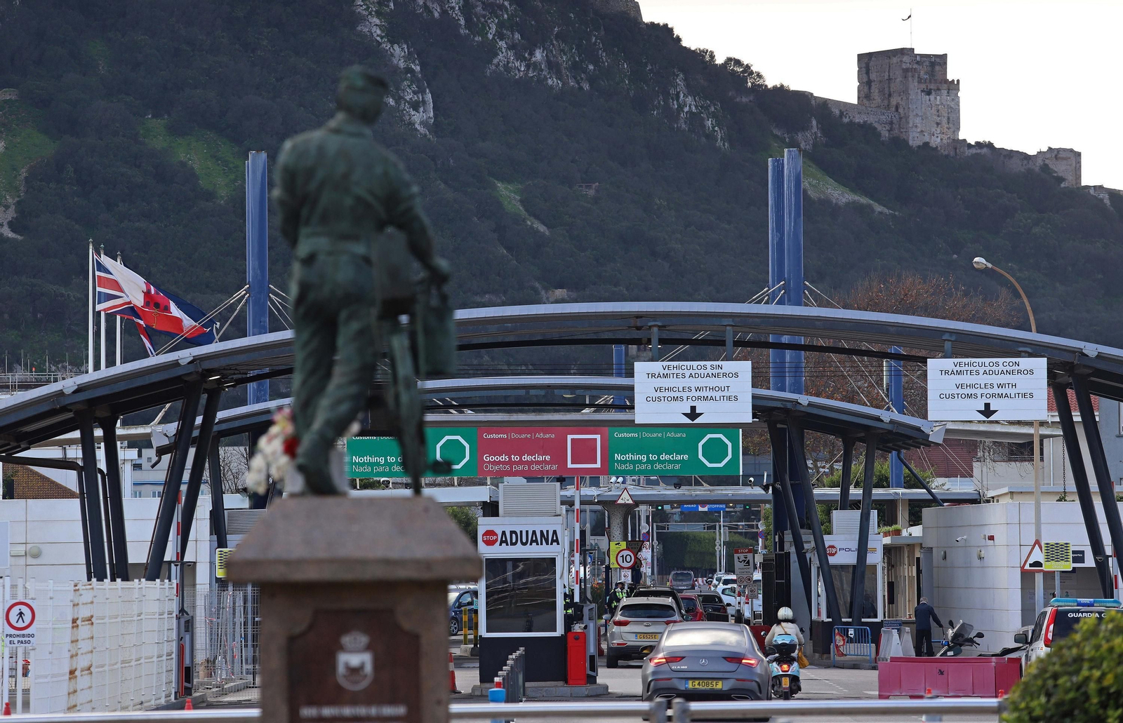 La aduana entre España y Gibraltar en La Línea.