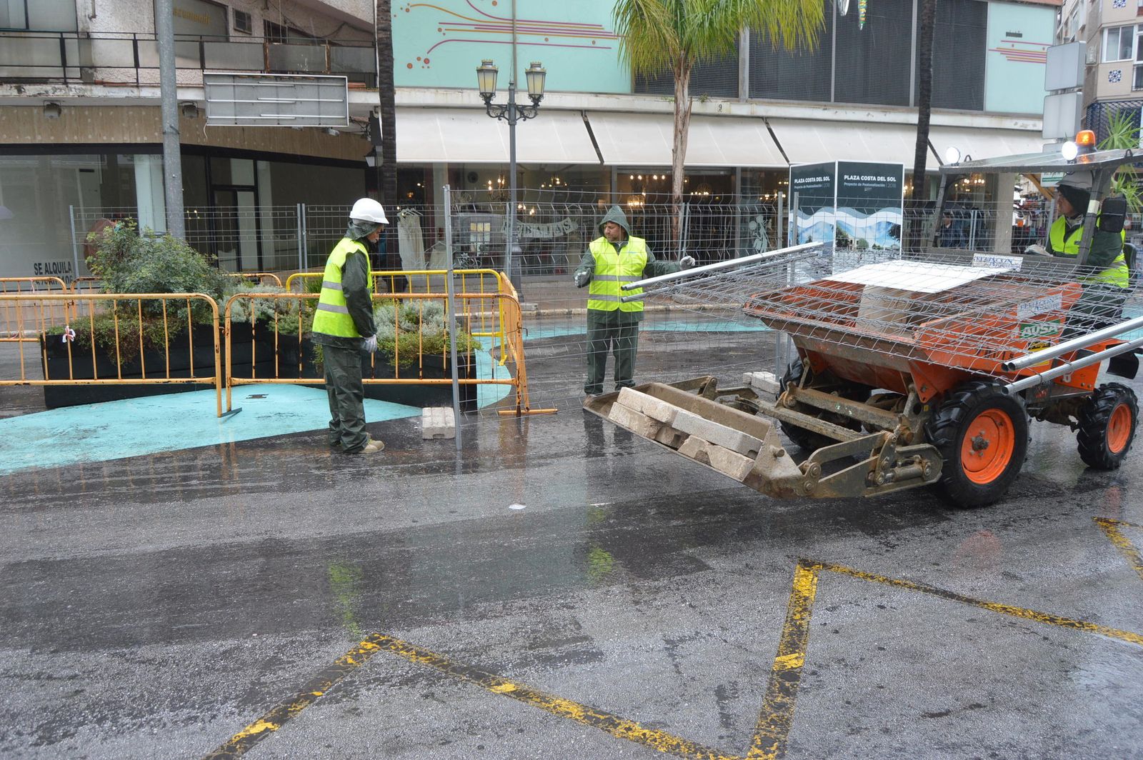 Obras en el centro de Torremolinos.