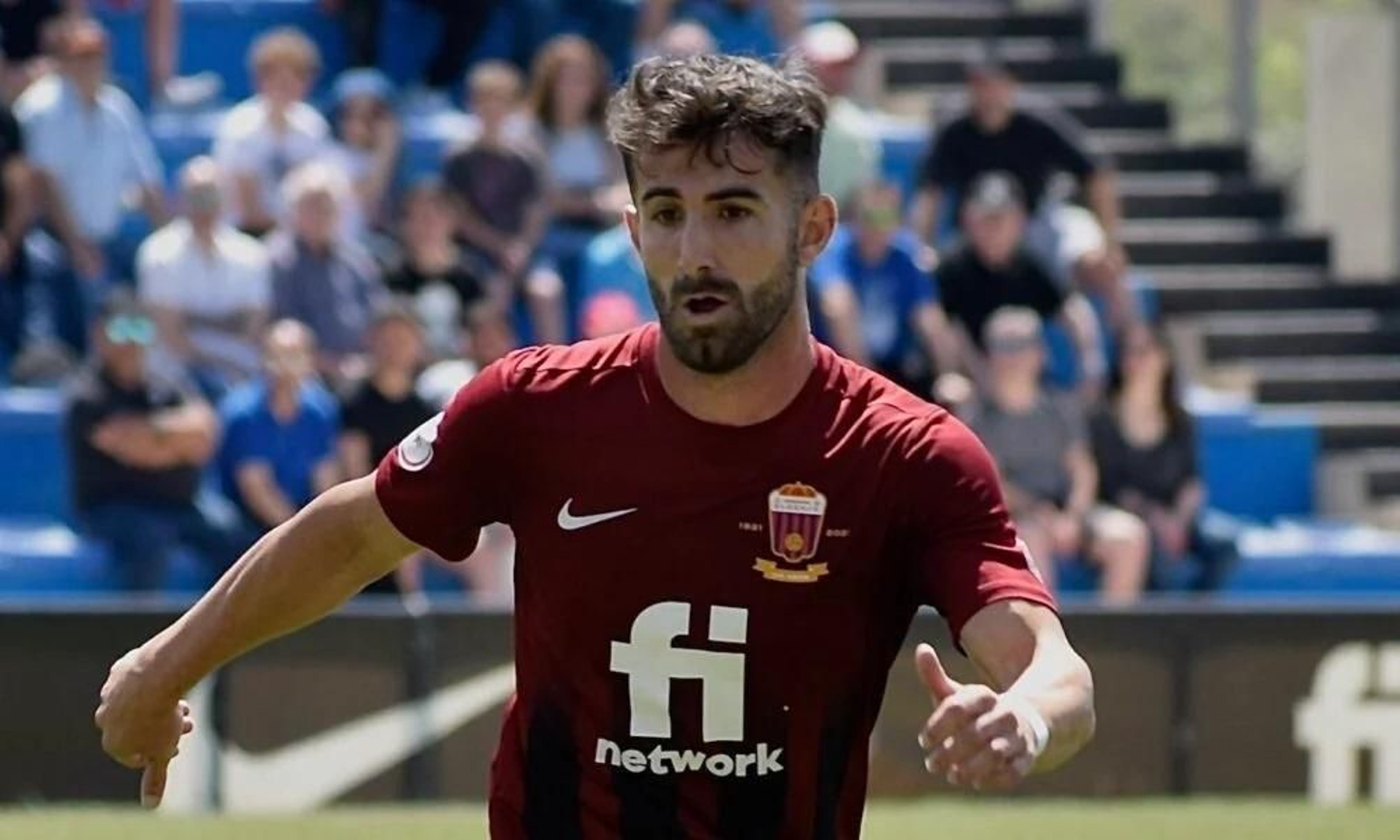 Ángel Sánchez, en un encuentro con el Eldense.