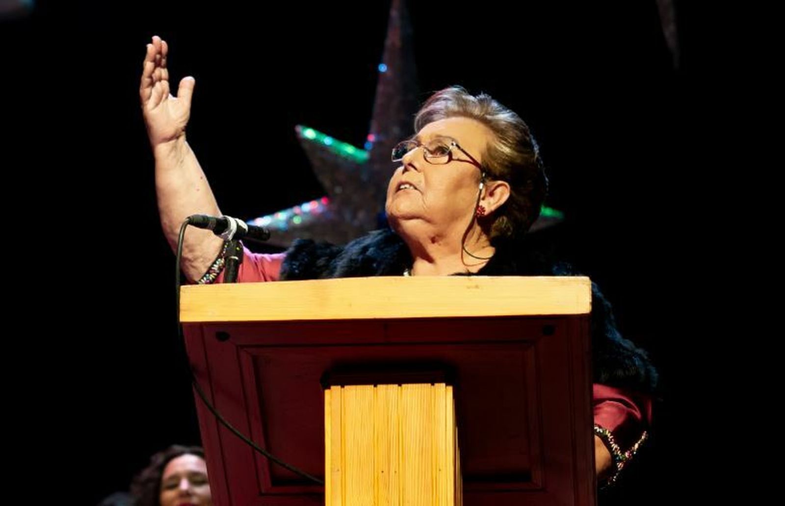 Mari Tere Quintana durante el pregón de Navidad, el pasado diciembre