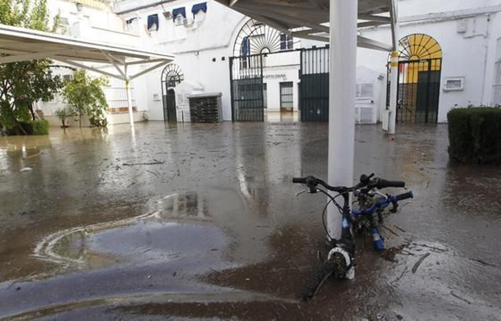 El agua invade las calles de Écija.

Foto: Antonio Pizarro