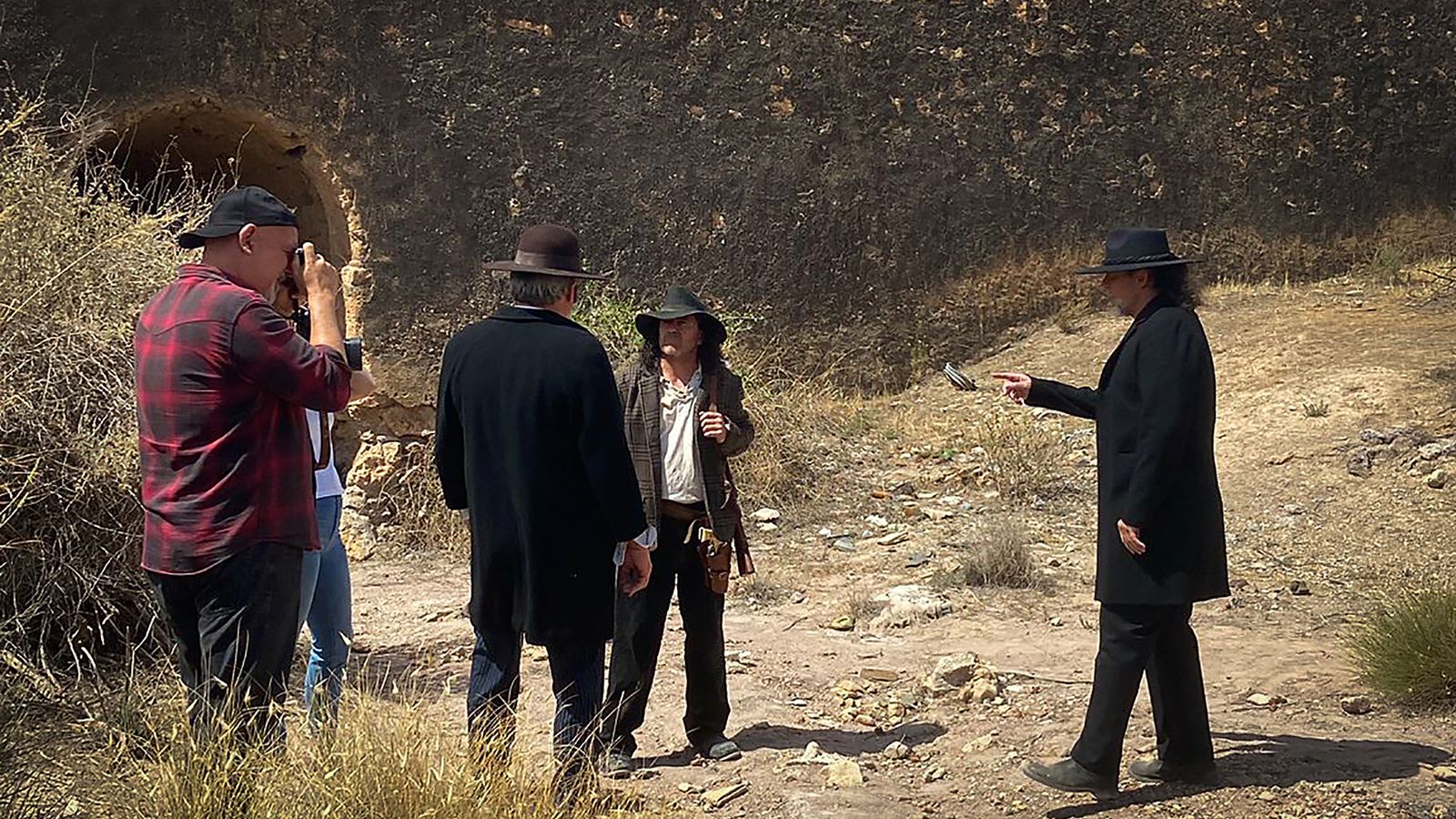 Grabación de una escena del cortometraje.