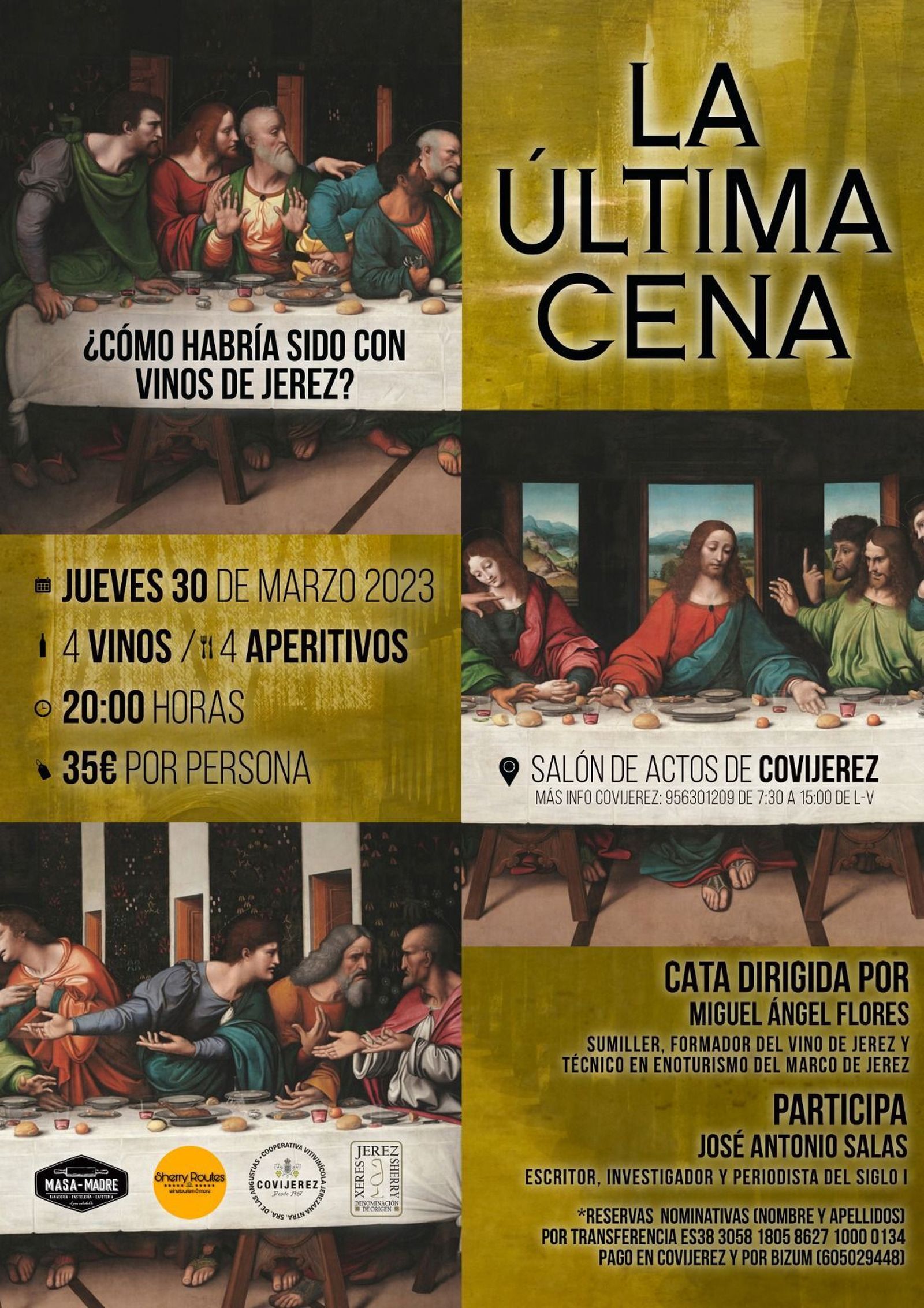 Cartel de la cata 'La Última Cena' en Covijerez.