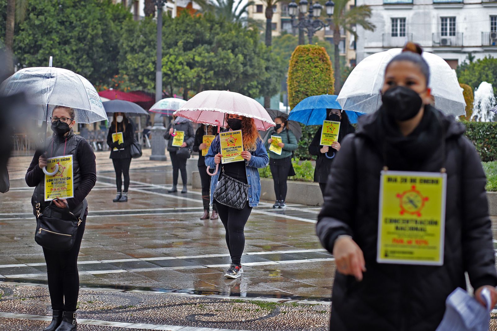 Protesta de las peluquerias en Jerez