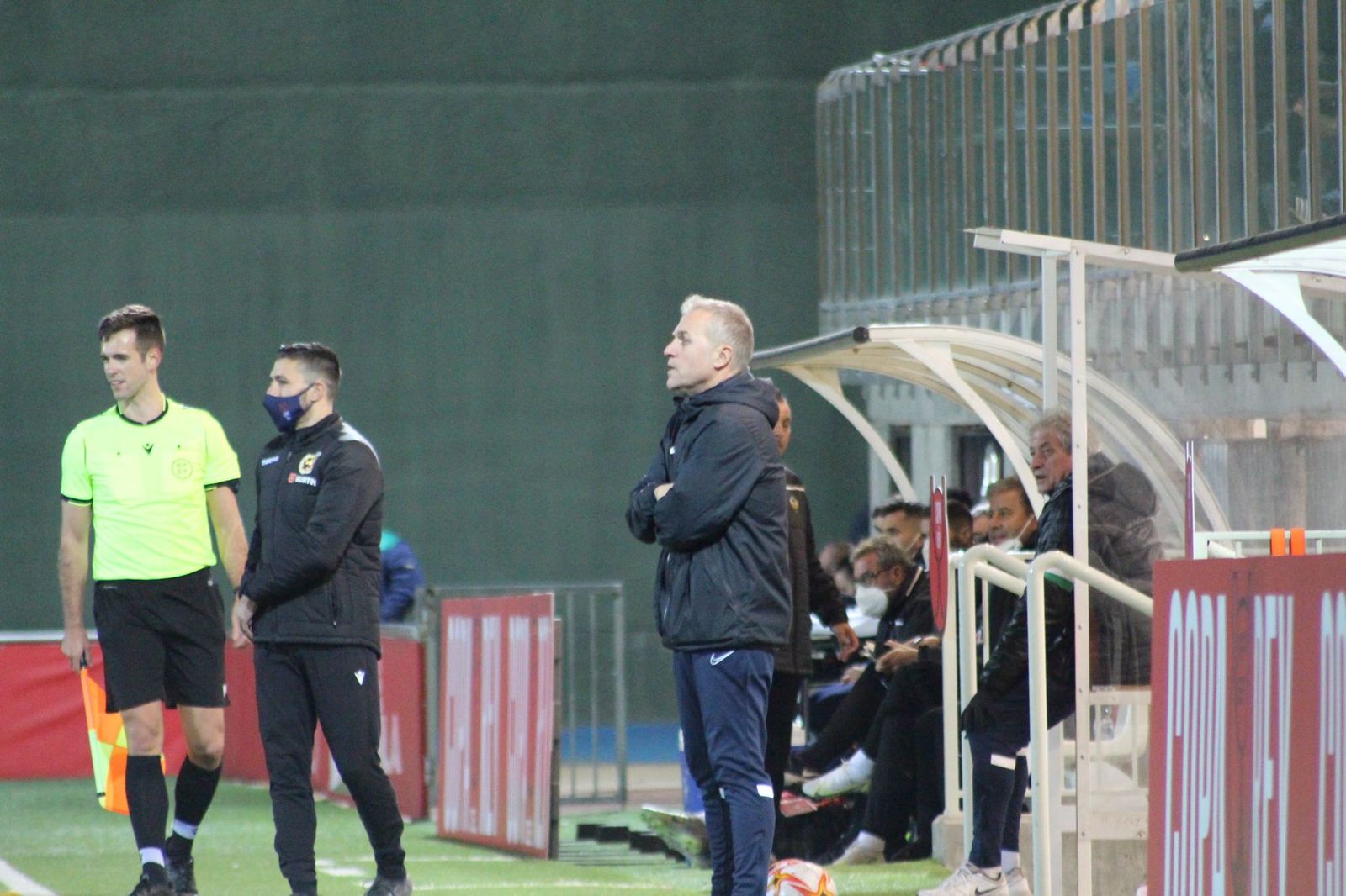 Sebas López, durante el partido copero.