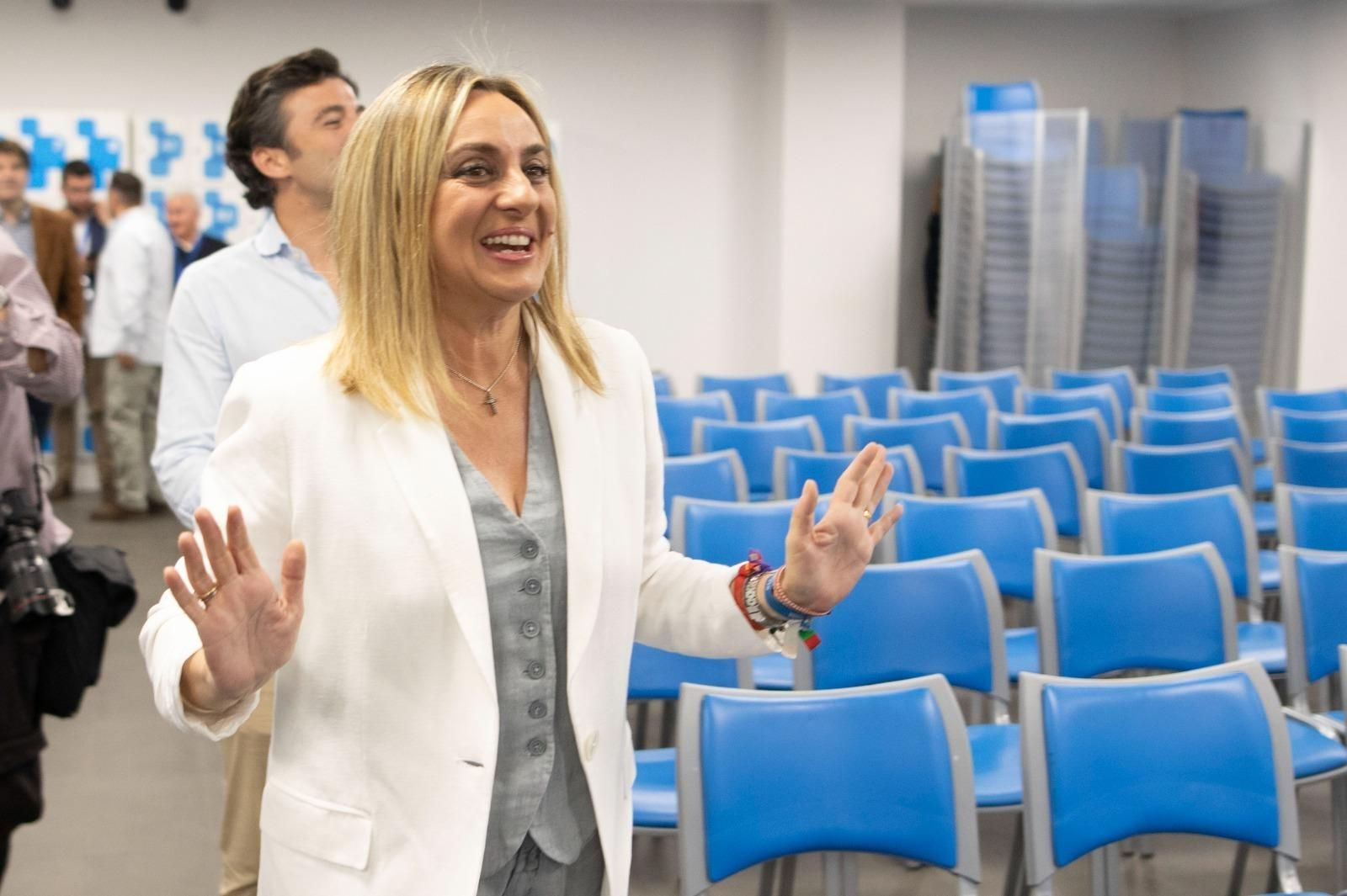 Marifrán Carazo, en la sede del PP durante la noche electoral Marifrán Carazo, en la sede del PP durante la noche electoral