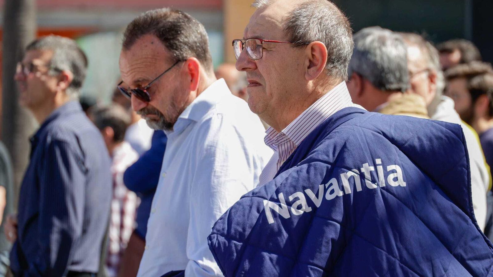 Algunos de los manifestantes de Navantia por Cádiz.