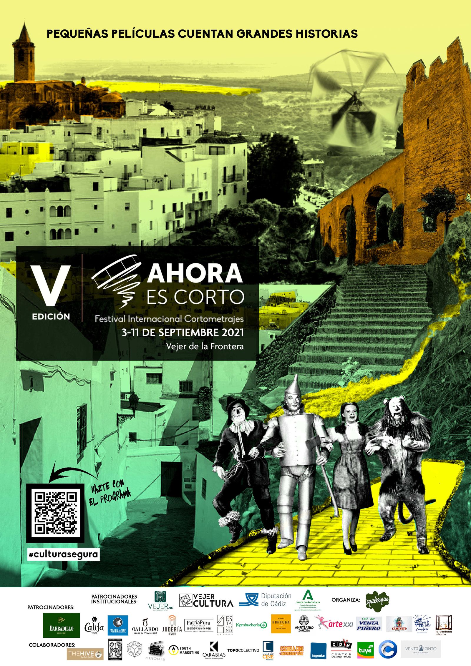 Cartel del V festival Ahora es Corto, que se celebra en Vejer.