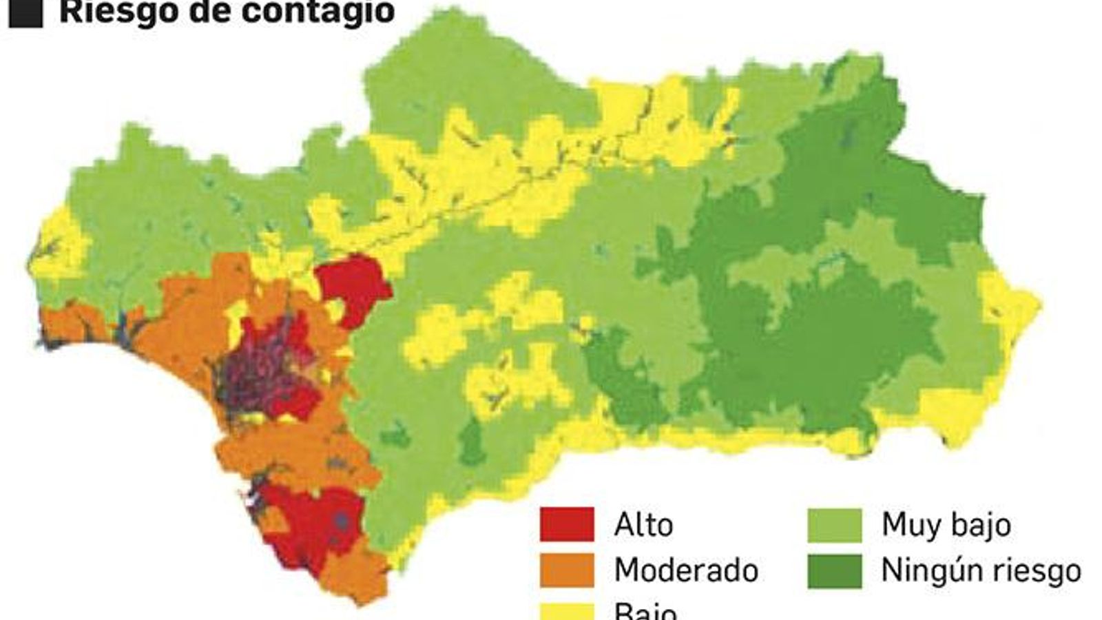 Mapa de Riesgo. Fuente: Junta de Andalucía.