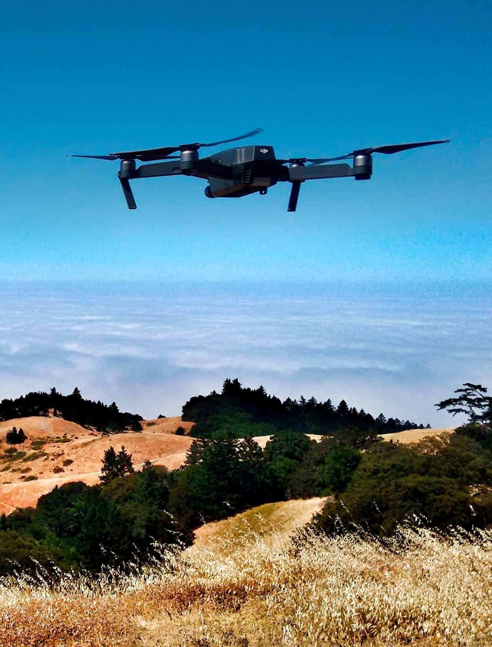 Dron en vuelo sobre el territorio andaluz.