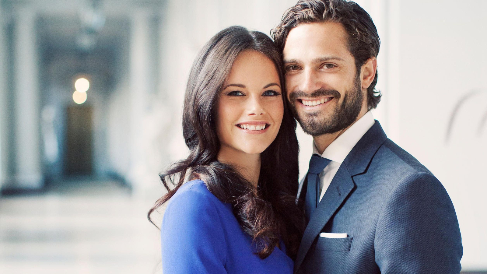 Sofia Hellqvist y su marido el príncipe Carlos Felipe en 2014 cuando se anunció su compromiso