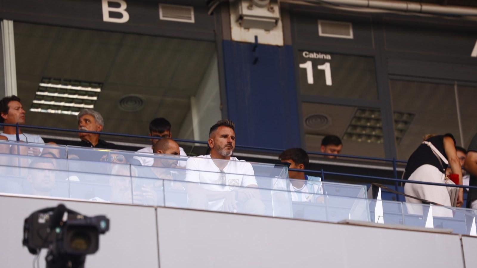 Iván Ania, en el palco de La Rosaleda.