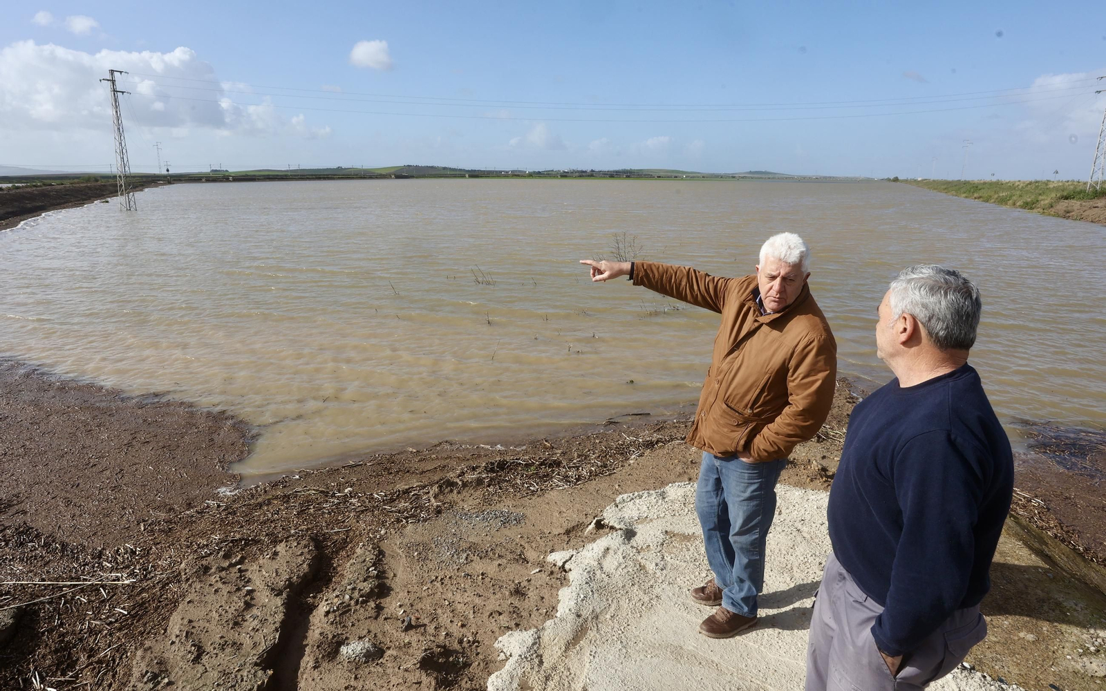 El campo en Lebrija inundado tras las lluvias