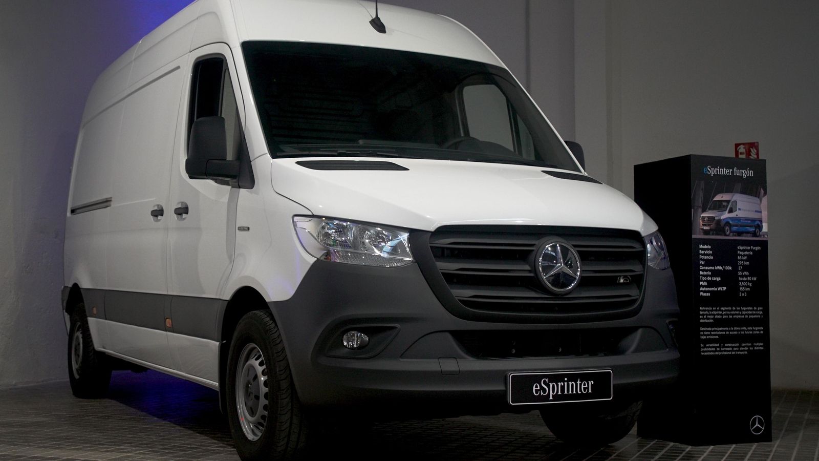 El modelo más grande de la gama eVans de Mercedes es la eSprinter, disponible con dos capacidades de baterías.