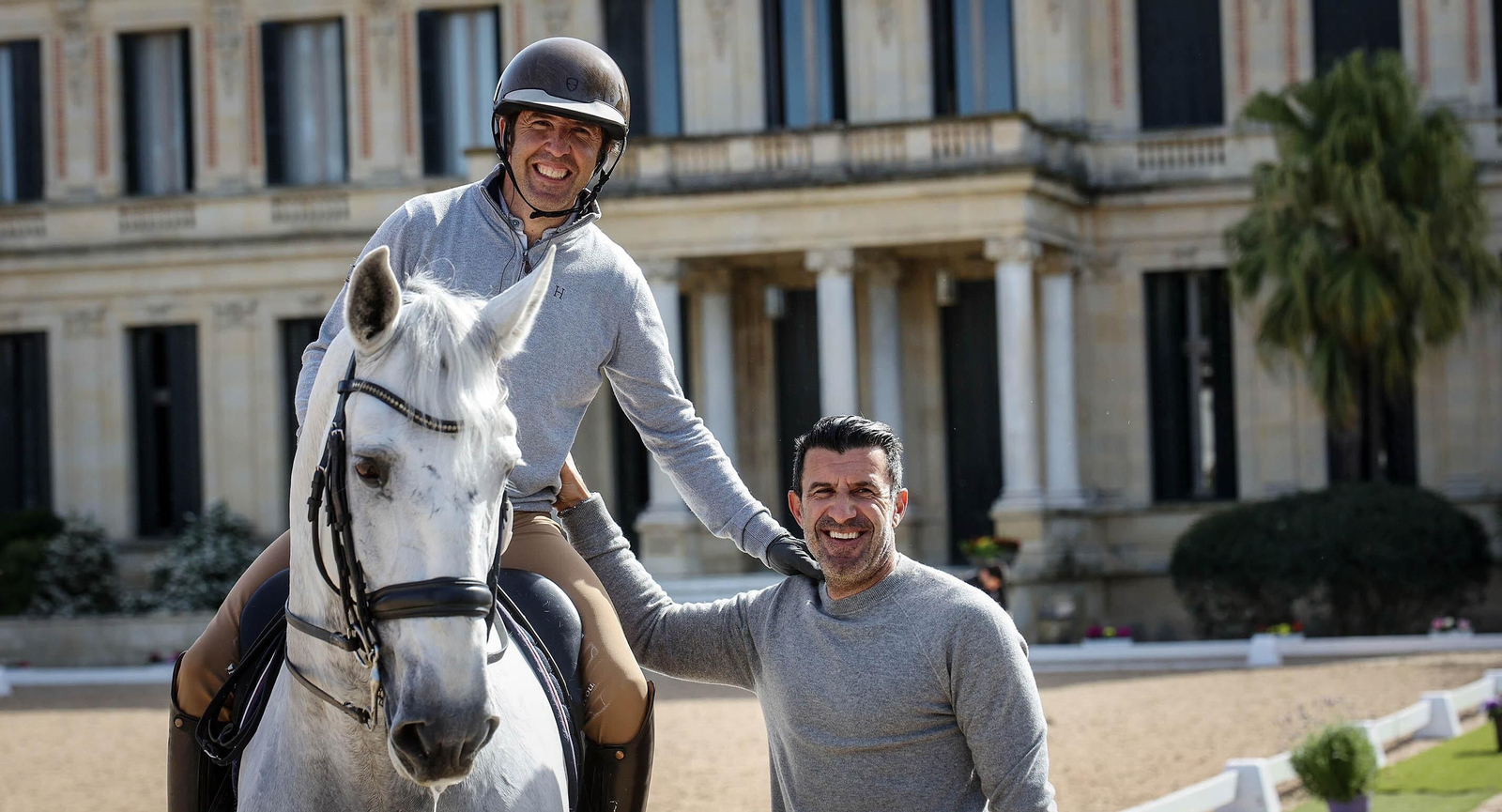 La modelo Helen Svedin y Luís Figo en el Concurso Internacional Doma Clásica en Jerez