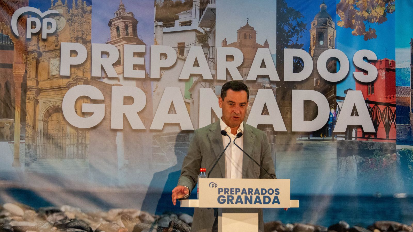 El presidente de los populares andaluces  durante su intervención