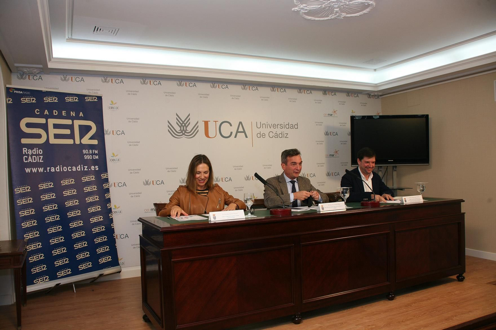 Lourdes Acosta, Eduardo González Mazo y José Antonio López, durante la presentación del evento.