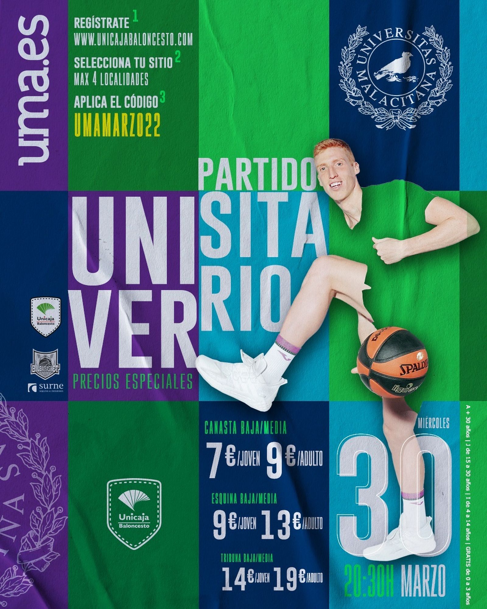 Cartel de la promoción para los universitarios de la UMA.
