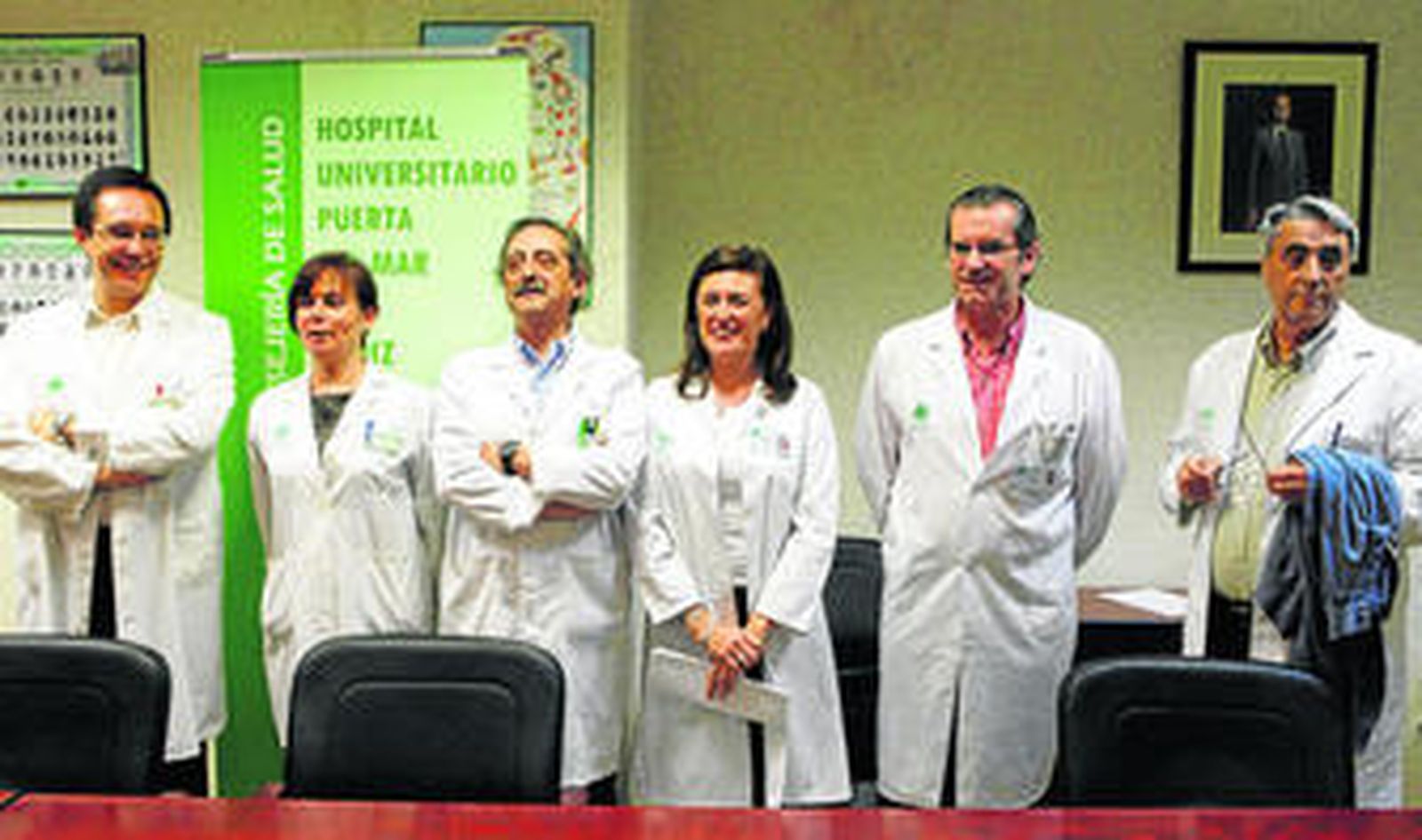 De izquierda a derecha: Jiménez Moragas, Lourdes Benítez, Romero Tenorio, Dolores Alguacil, José Luis Álvarez-Osorio y Manuel Rivero.