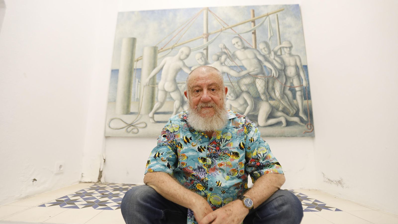 Guillermo Pérez Villalta, ante una de sus obras Guillermo Pérez Villalta, ante una de sus obras