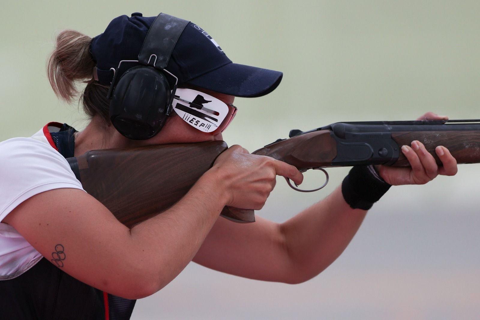 Fátima Gálvez durante un disparo.