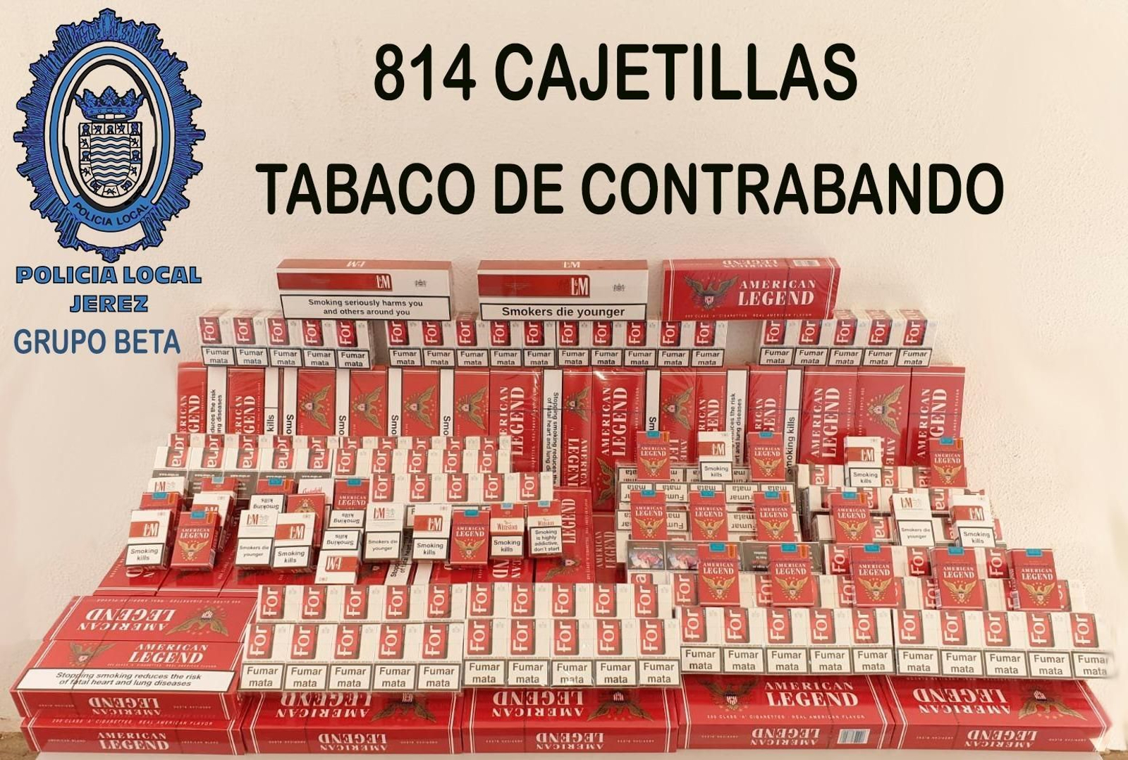 Incautadas más de 800 cajetillas de tabaco de contrabando