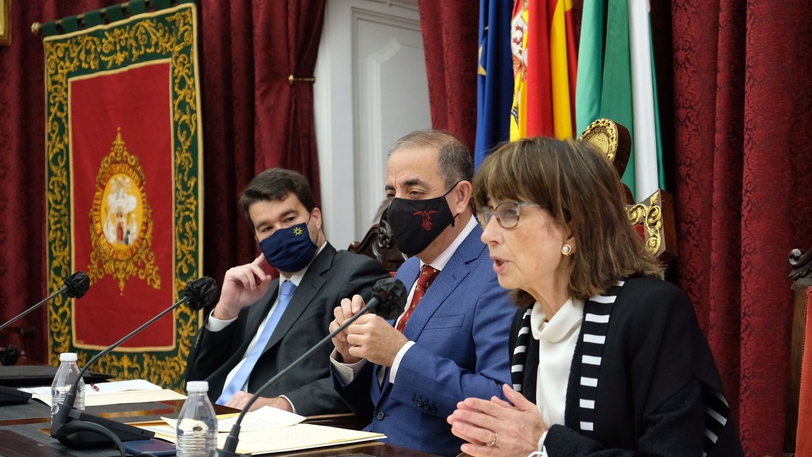 Joao Queirós, Miguel Ángel Castro y Pilar del Río.