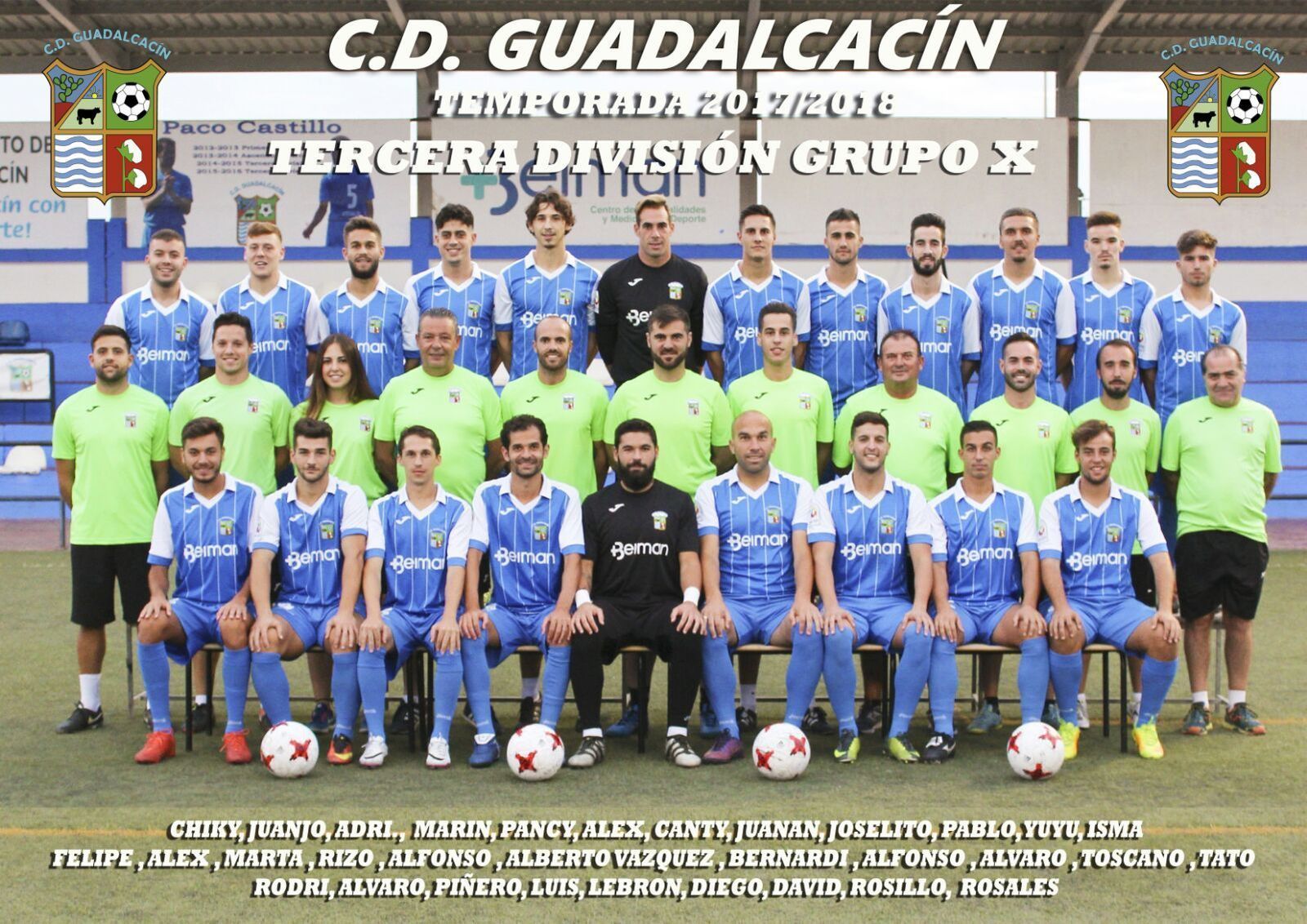 Foto oficial de la plantilla del Guadalcacín para la temporada 2017-18.
