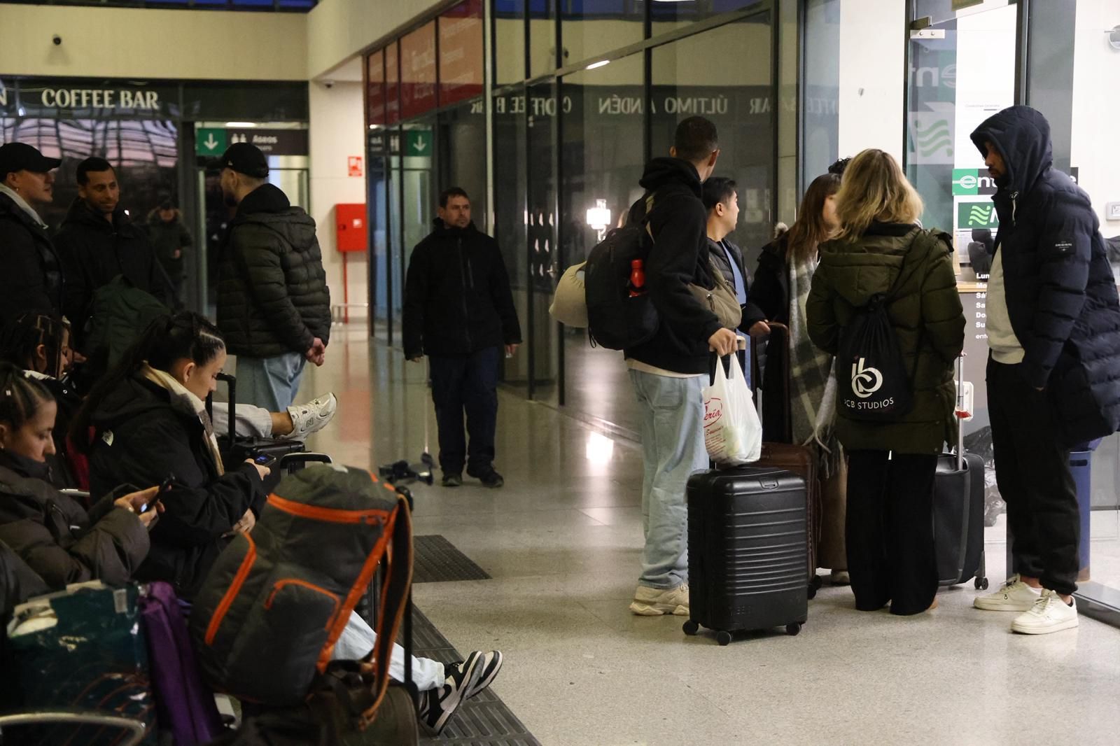 Estación de tren de Huelva anoche.