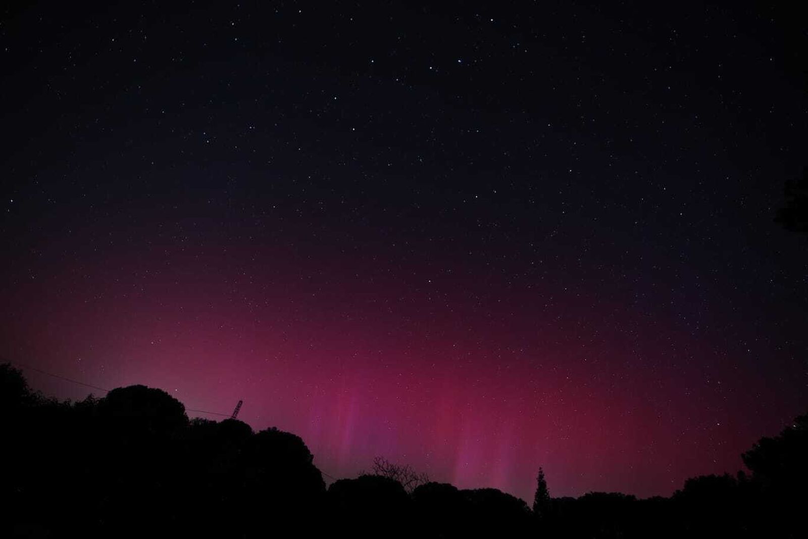 Así se han visto las auroras boreales en Huelva
