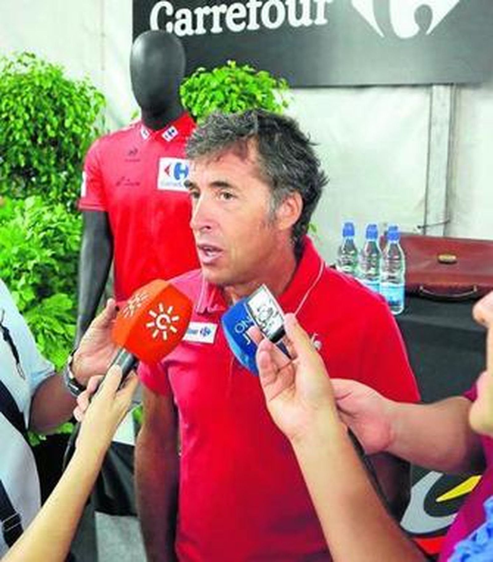 Pedro Delgado atendió ayer a los medios de comunicación jerezanos en la sala de prensa situada en Ifeca.