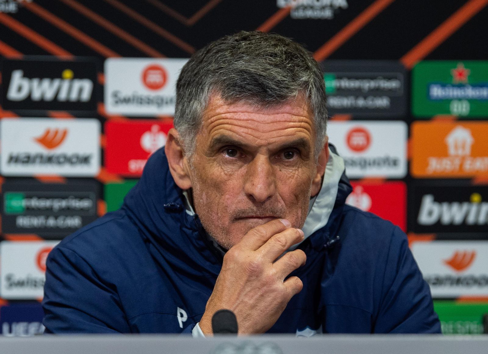 Mendilibar, en rueda de prensa.