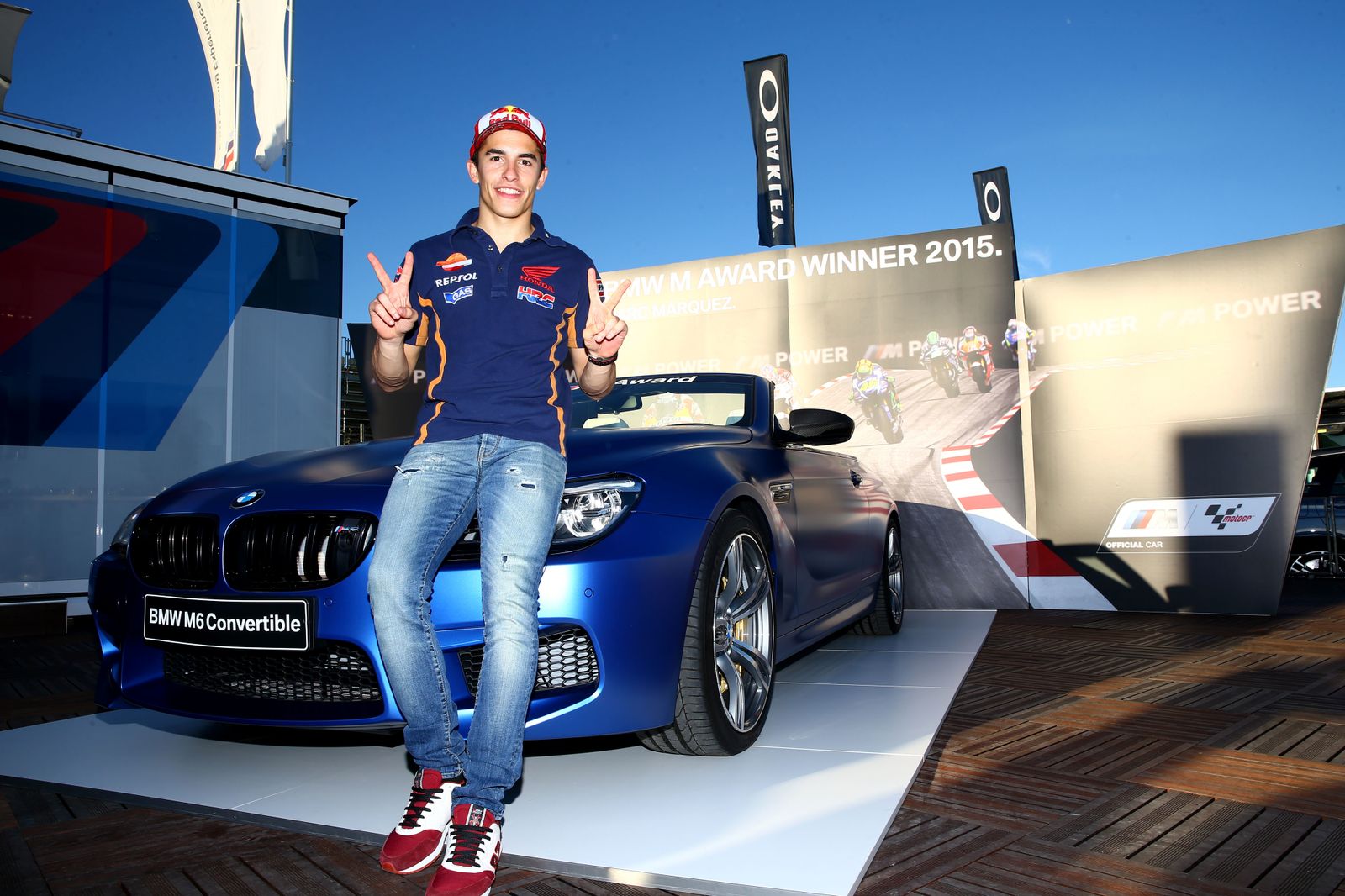 Marc Márquez con su BMW M6 Cabrio.