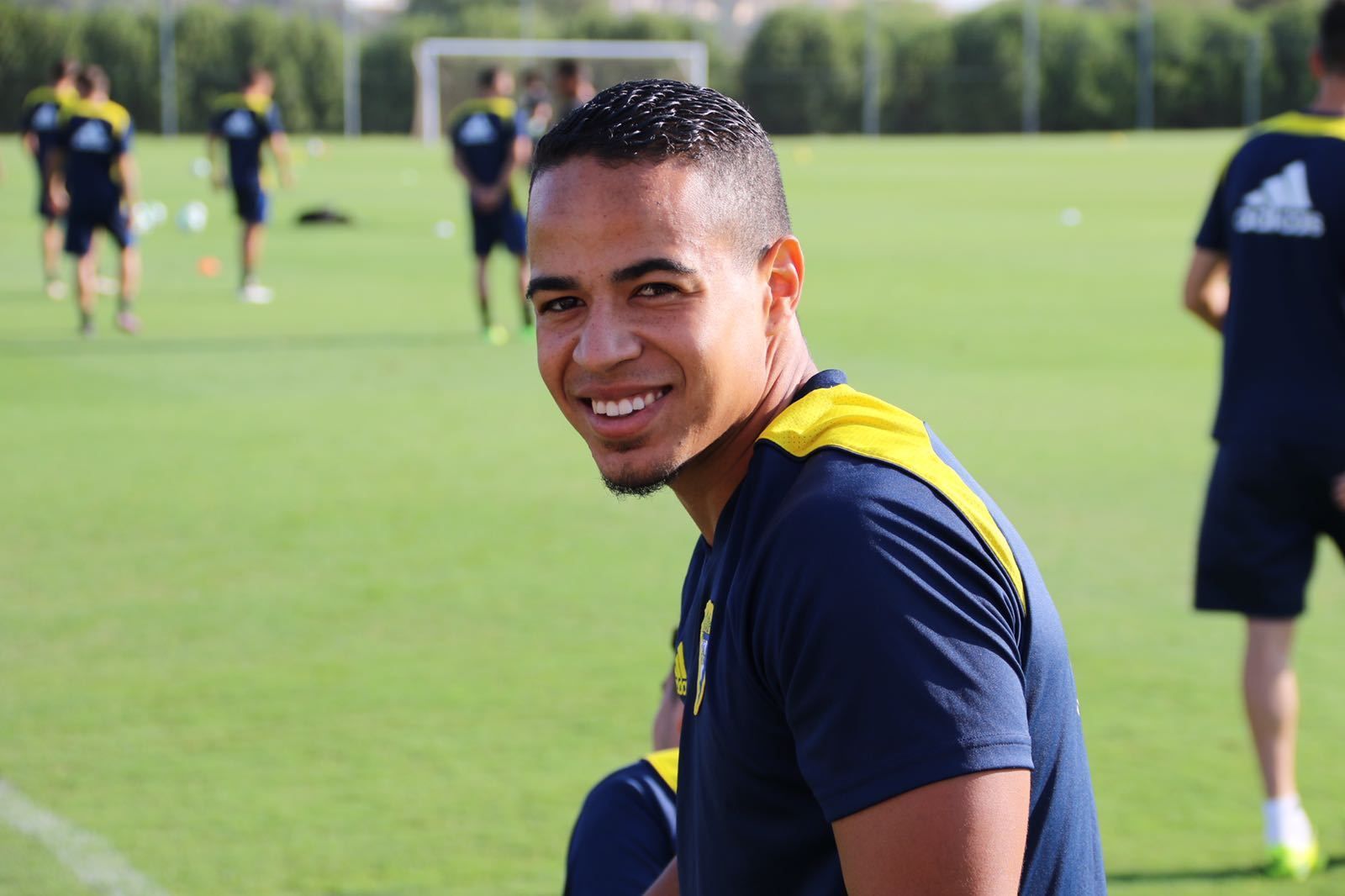 Lucas Bijker, en su primer entrenamiento con el Cádiz.
