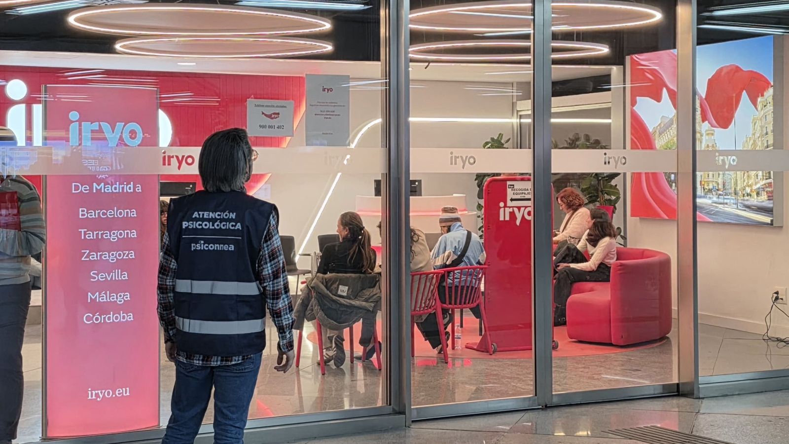 Imagen del espacio Iryo de Atocha donde se produce un primer contacto con los psicólogos.