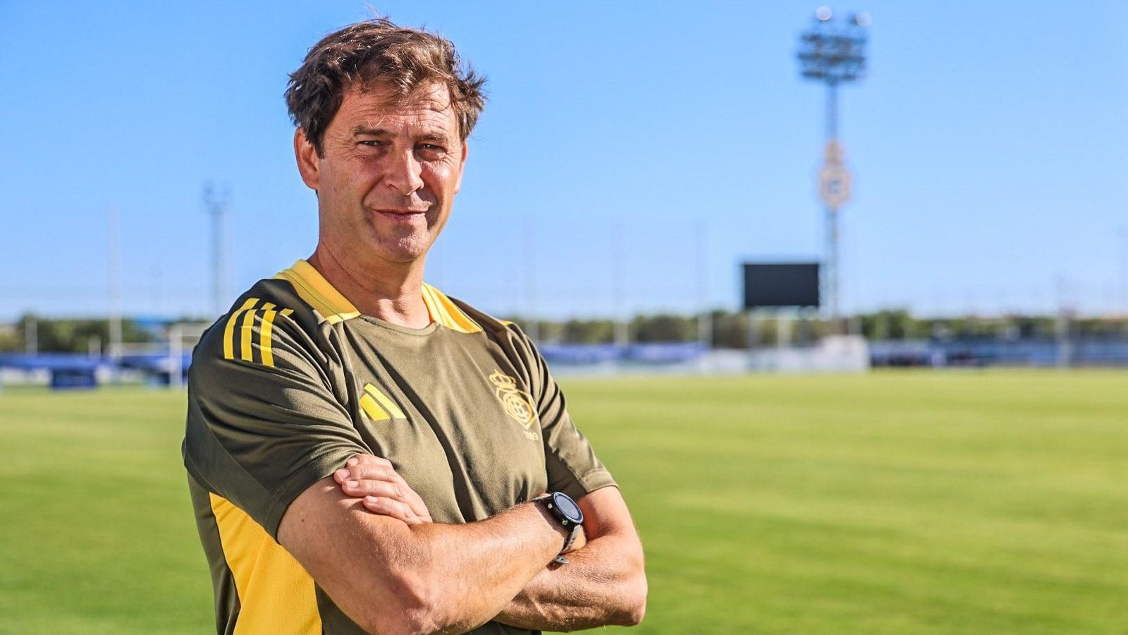 Raúl Galbarro, entrenador del Atlético Onubense.