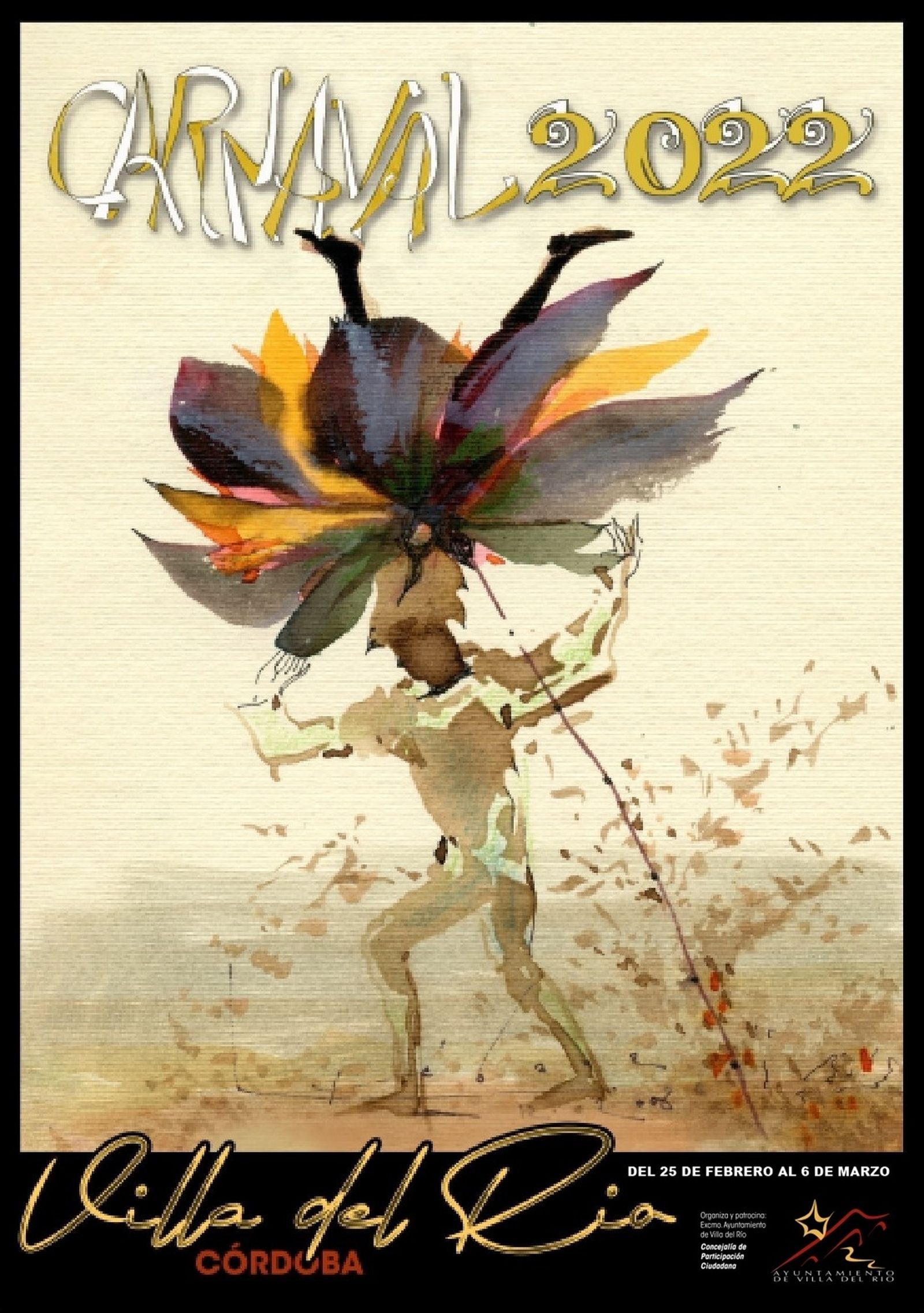 Cartel del Carnaval de Villa del Río, obra de Ginés Liébana.