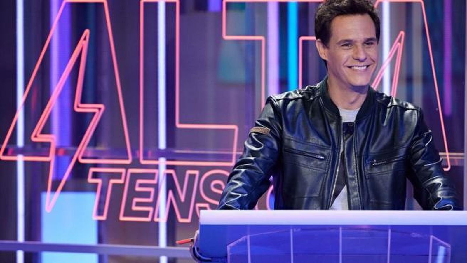 Christian Gálvez en el atril de 'Alta tensión', recuperado por Telecinco