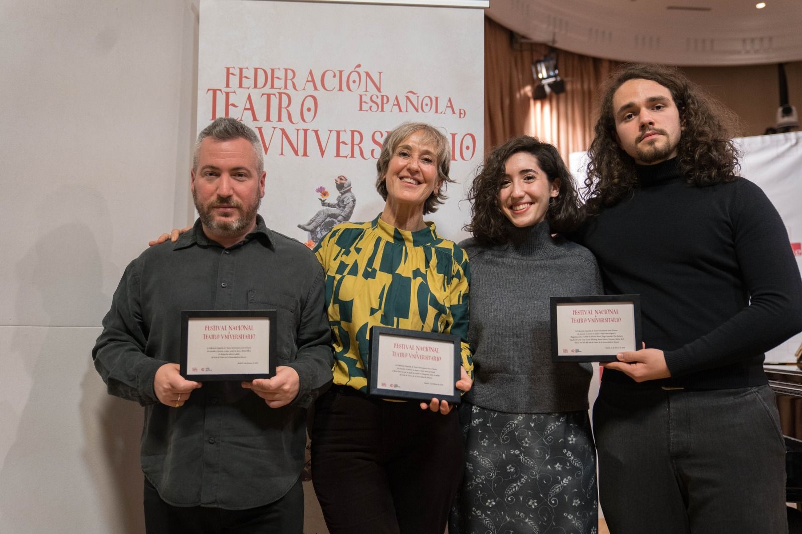 Galardonados del Aula de Teatro de la UAL en los X Premios Nacionales.