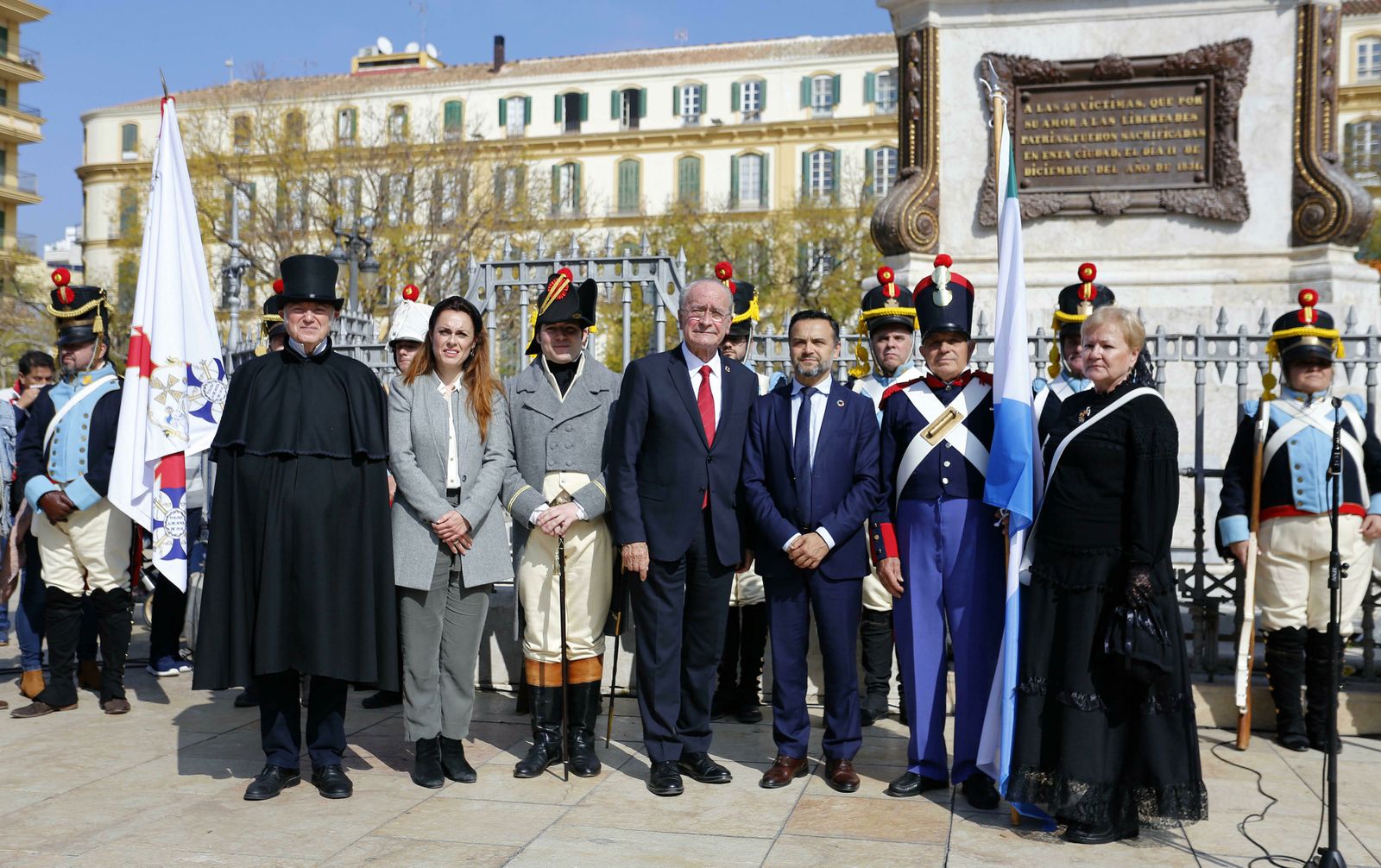 La recreación histórica de la entrada del héroe liberal Rafael de Riego en Málaga
