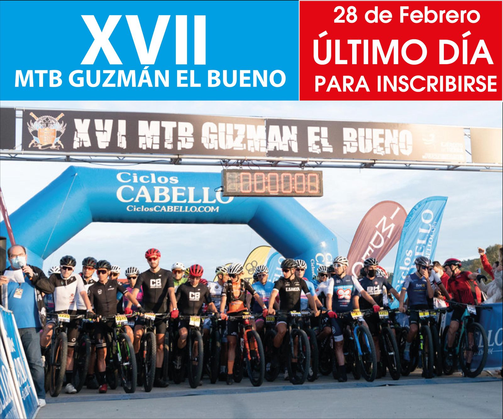 Salida de una de las últimas ediciones de la MTB Guzmán el Bueno.