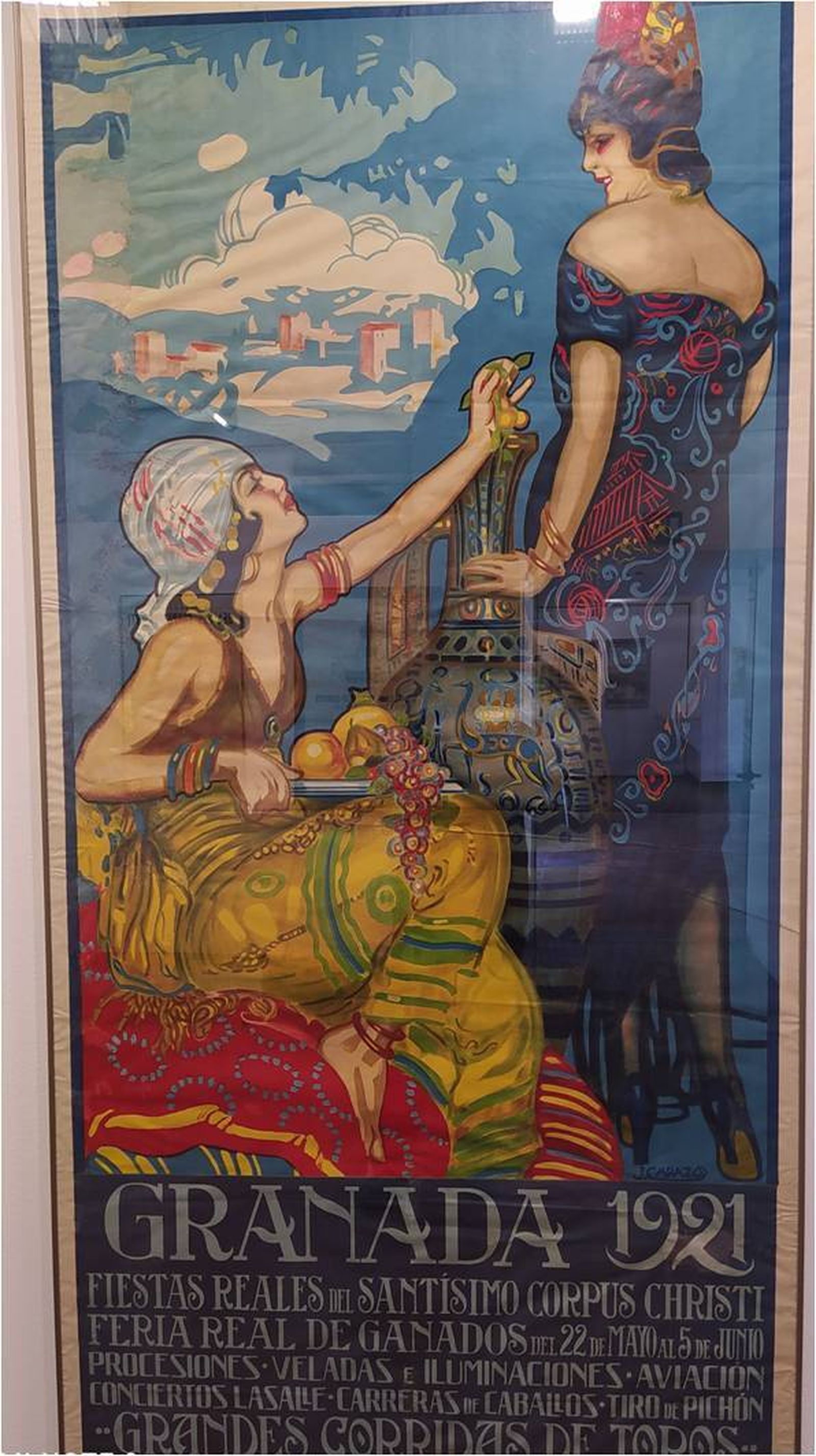 1921. J. Carazo. Cartel del Corpus hace un siglo.