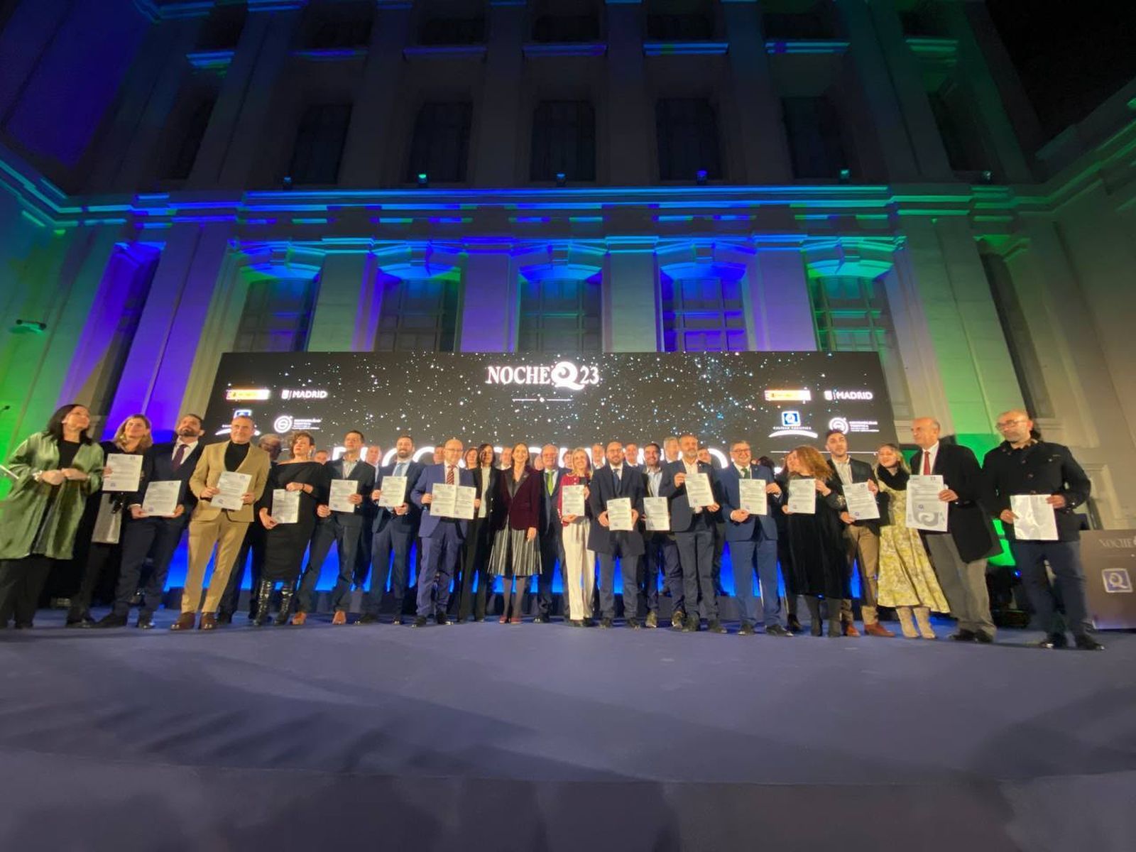 Una imagen de los premiados en la gala de la Noche Q, celebrada en Madrid.