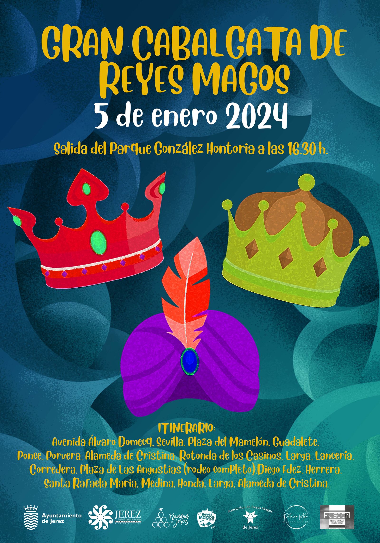 Cartel de la Gran cabalgata de Reyes Magos 2024 en Jerez.