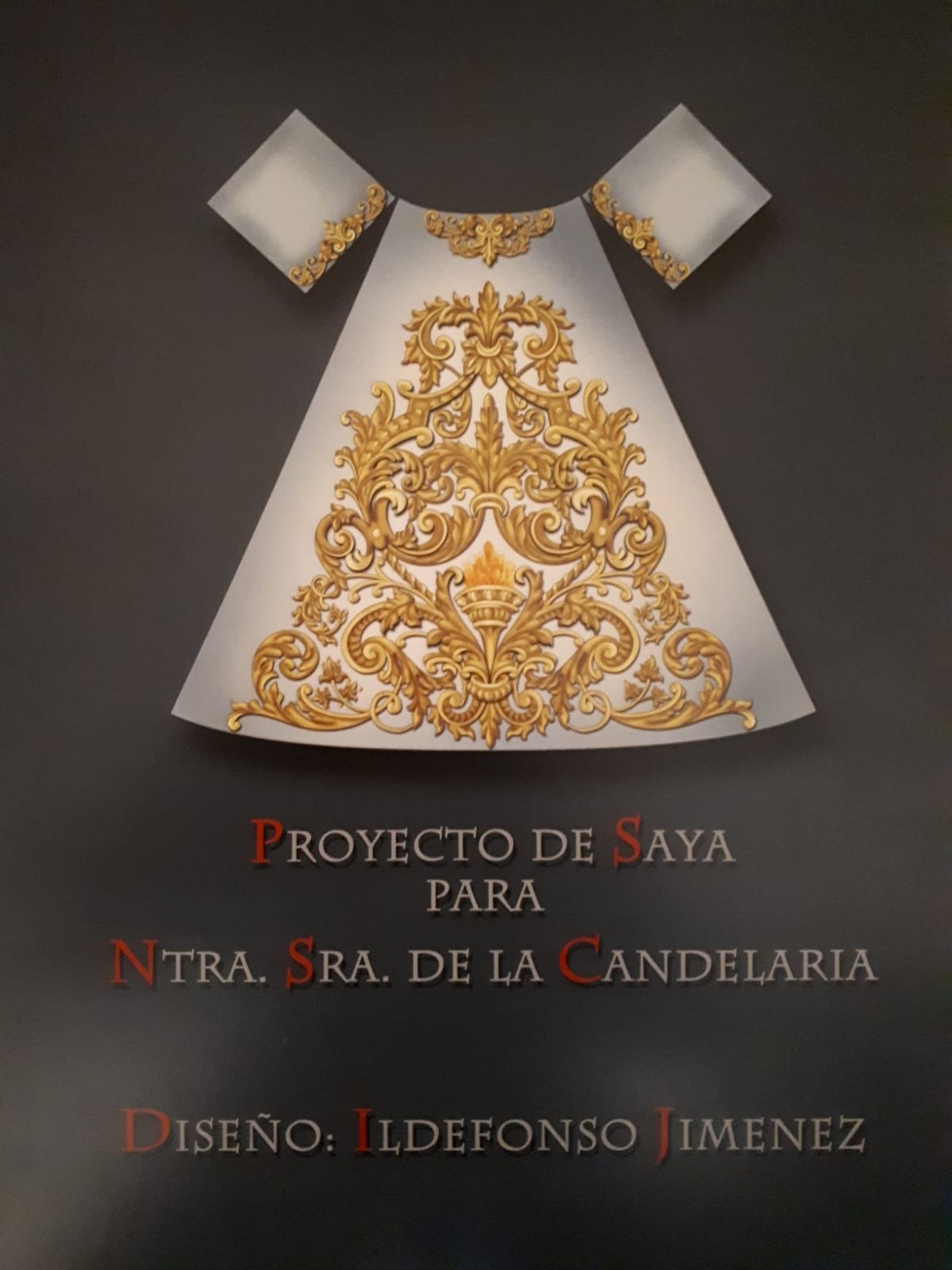 Proyecto del diseño de la saya para la Virgen de la Candelaria.