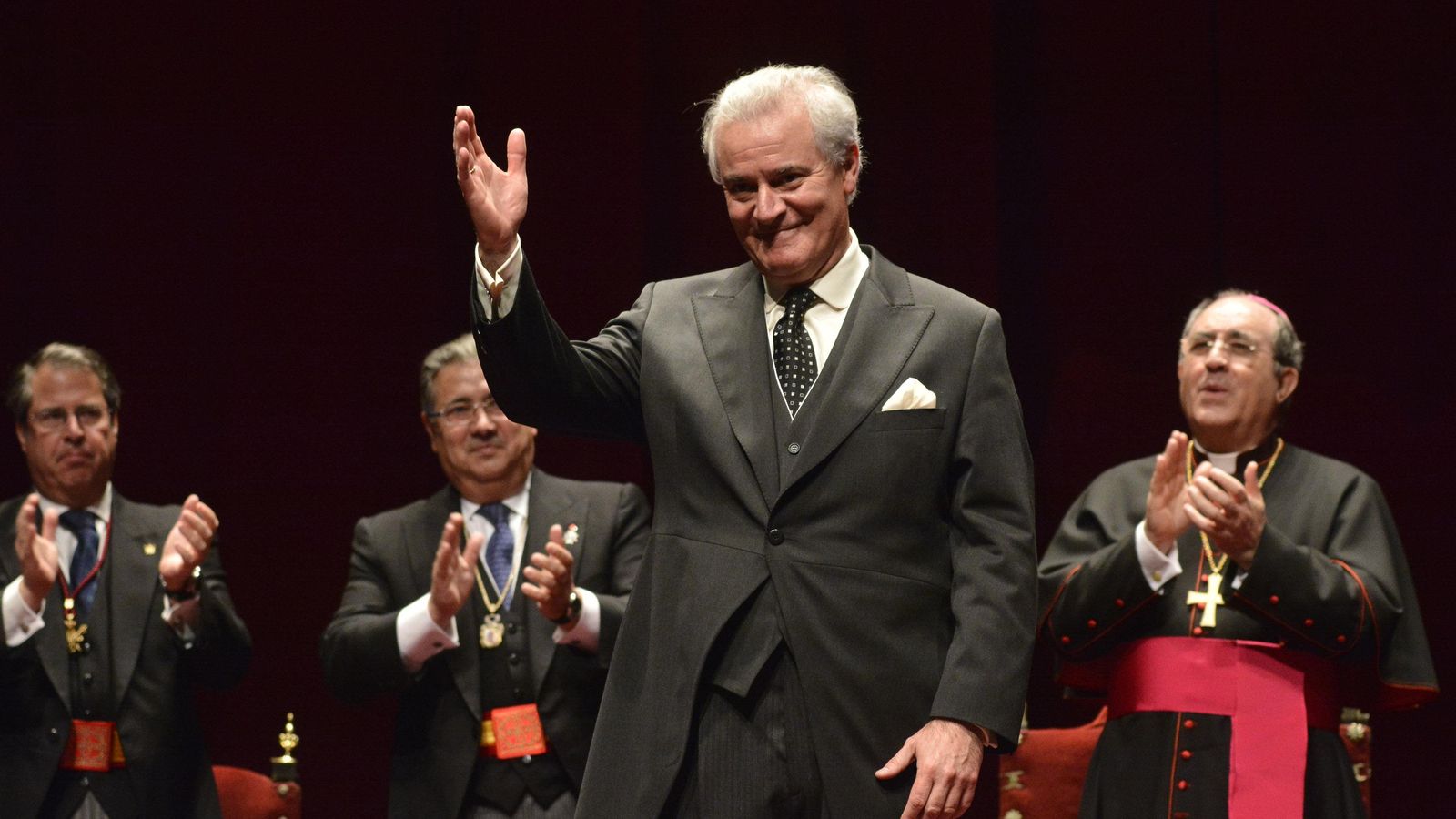 Francisco Berjano, nuevo presidente de la Sala civil de la Audiencia onubense, en el pregón de la Semana Santa hispalense de 2014.