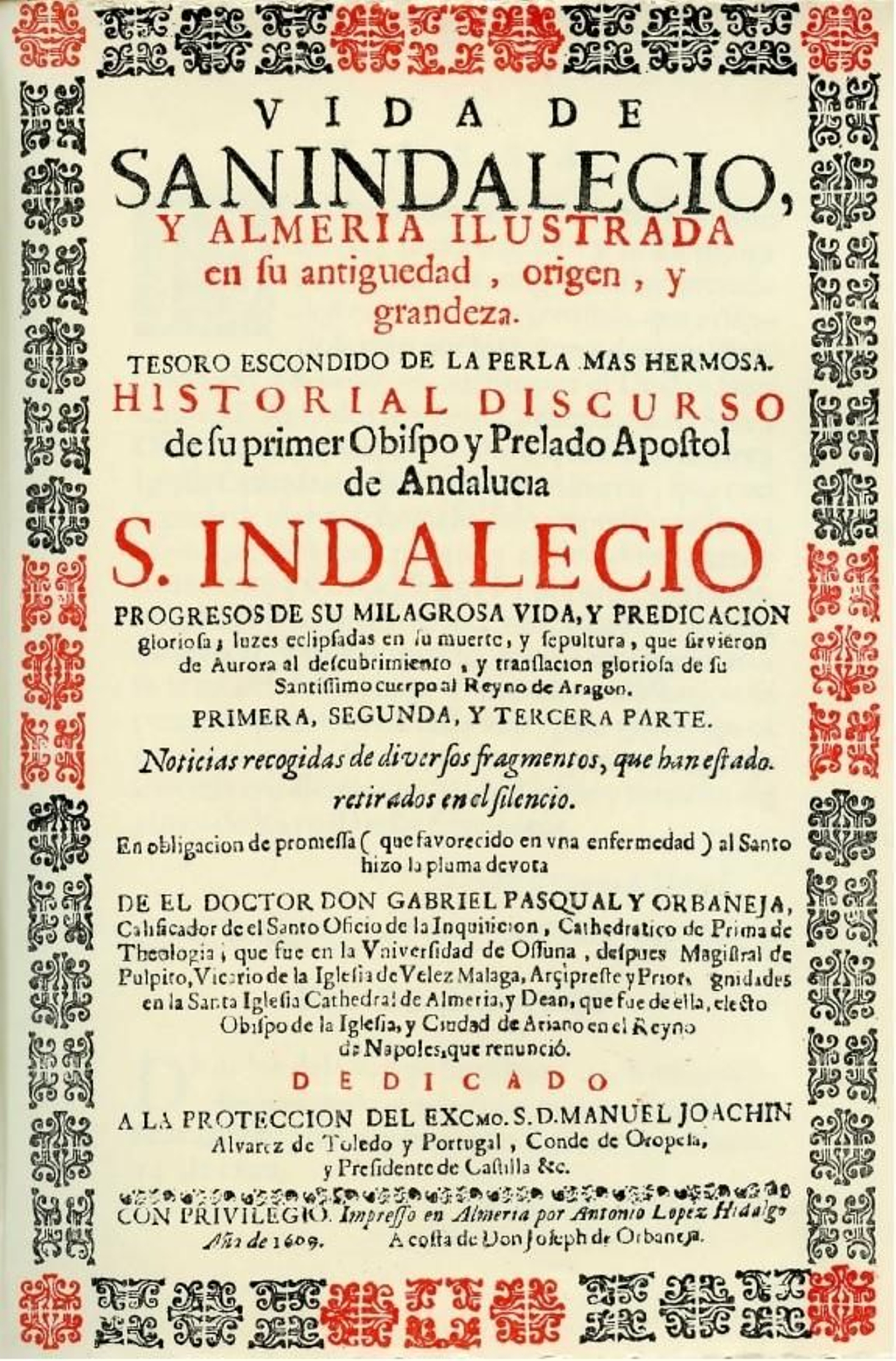 Ilustración de una publicación sobre la vida de San Indalecio