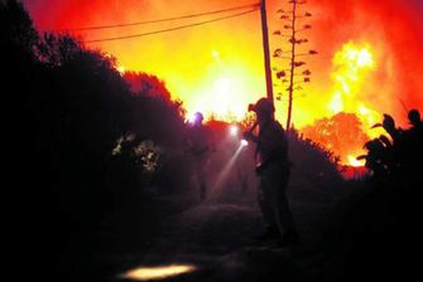 Bomberos luchan contra las llamas en las proximidades de Coín.