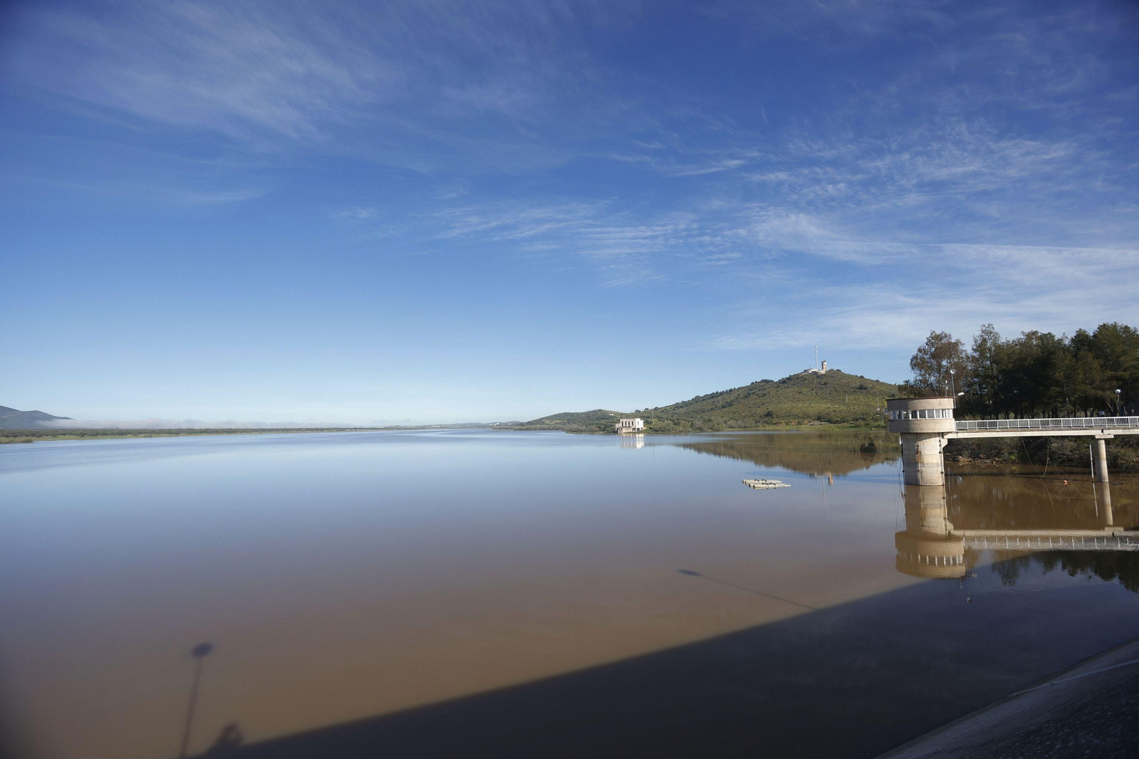 Estado del pantano de Sierra Boyera tras las últimas lluvias.